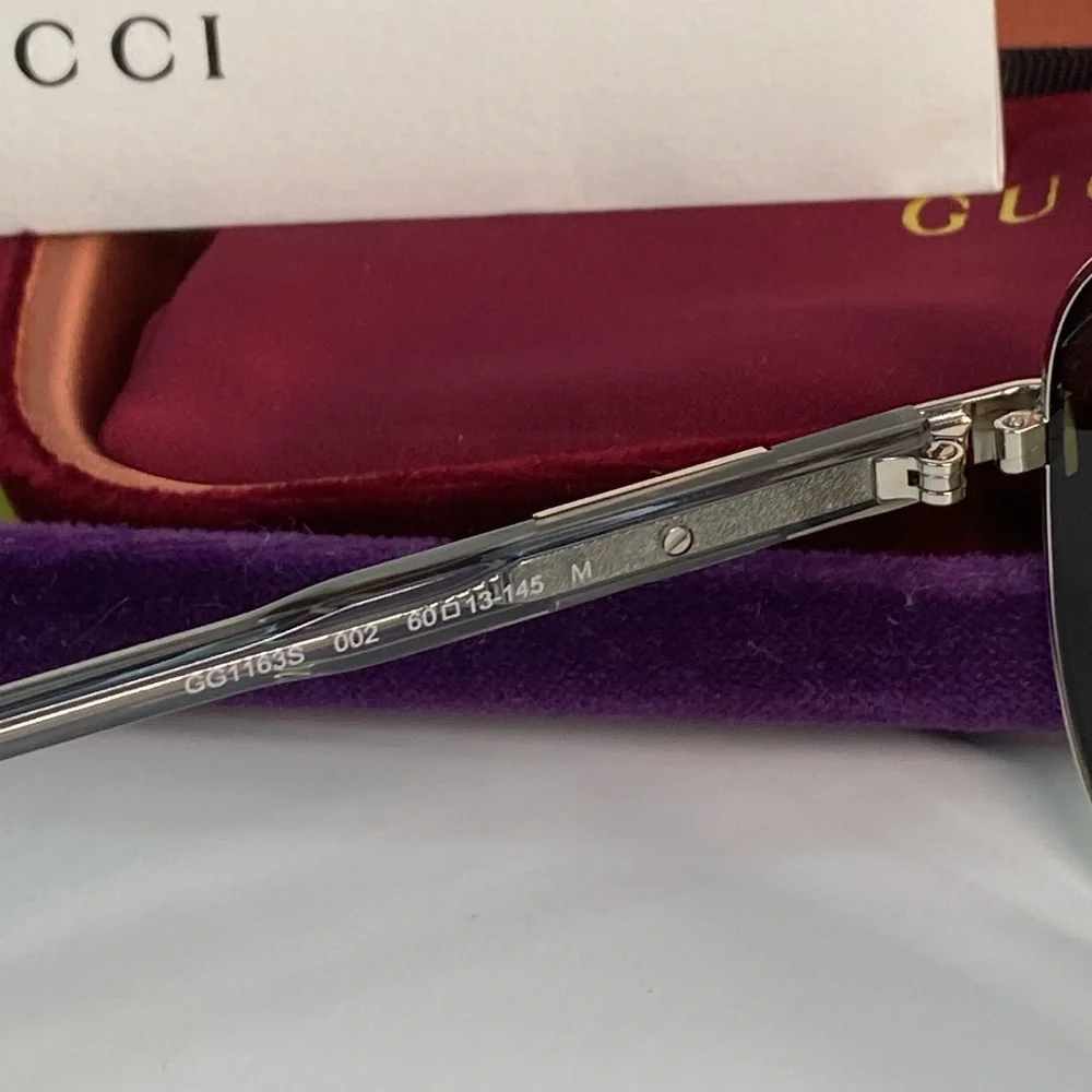 New Authentic GG1163s 002 aviator Gucci sunglass
